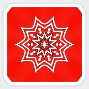 Bright Red Kaleidoscope Pattern (Seamless) 24 Sticker